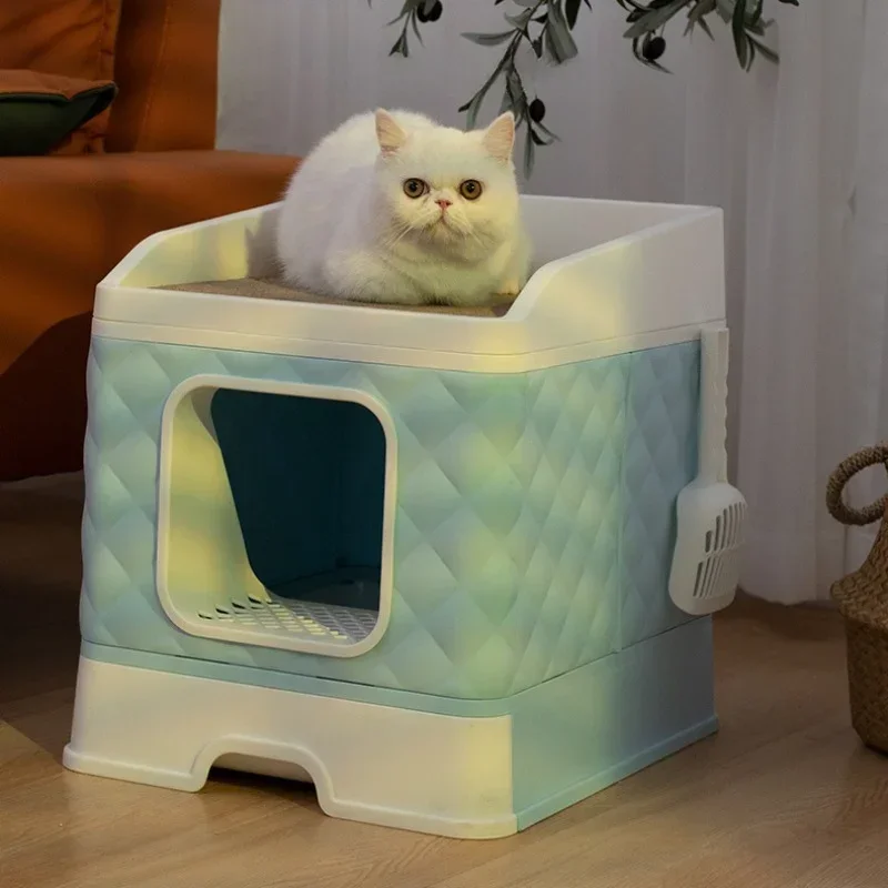 Полностью закрытый туалет для кошек удобный ящик дизайн для кошек Большой кошачий Туалет с педалью песка для использования в помещении
Полностью закрытый туалет для кошек удобный ящик дизайн для кошек Большой кошачий Туалет с педалью песка для использования в помещении