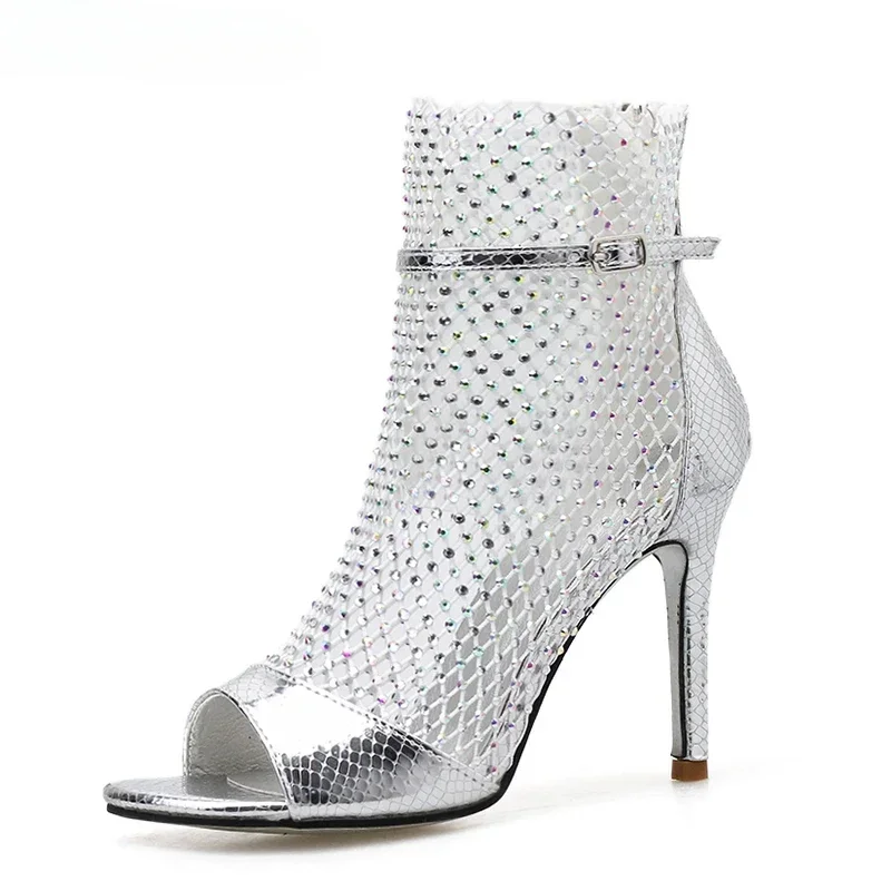 KNCOKAR Gold Glitter Rhinestone Mesh Ankle Sandals Boots High Heels Sexy Booties Peep-toe Pumps Lady
KNCOKAR Gold Glitter Rhinestone Mesh Ankle Sandals Boots High Heels Sexy Booties Peep-toe Pumps Lady