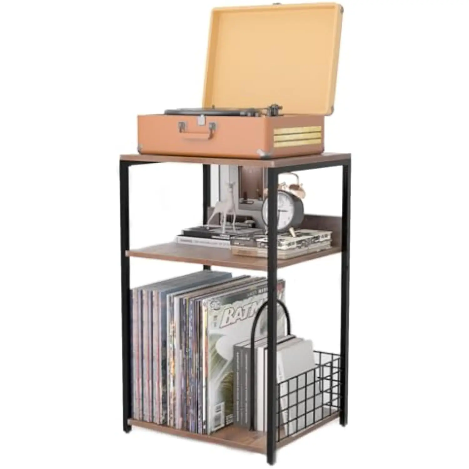 3-Tier Record Player Stand, Metal End Table Storage Up to 100 Albums, Record Player Tables with Vinyl Storage Shelf, Brown Viny
3-Tier Record Player Stand, Metal End Table Storage Up to 100 Albums, Record Player Tables with Vinyl Storage Shelf, Brown Viny