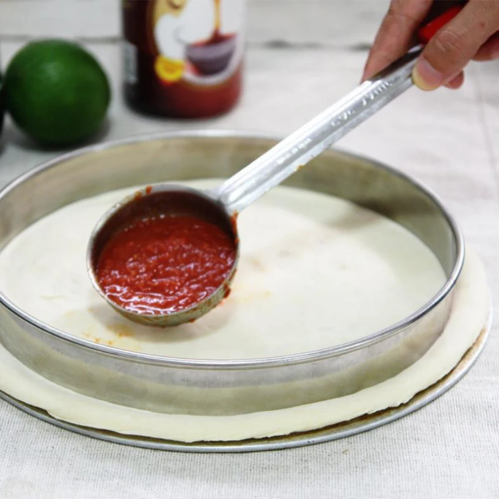 Pizza Sauce Spoon Stainless Steel Flat Bottom Kitchen Cooking Ladle with Plastic Handle for Ketchup Baking Spread Serving
Pizza Sauce Spoon Stainless Steel Flat Bottom Kitchen Cooking Ladle with Plastic Handle for Ketchup Baking Spread Serving