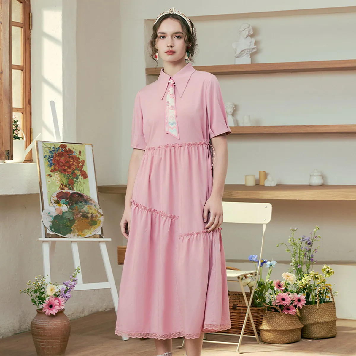 Morning & Evening Traction 2025 Spring Sweet Print Ruffle Patchwork Dress
Morning & Evening Traction 2025 Spring Sweet Print Ruffle Patchwork Dress
