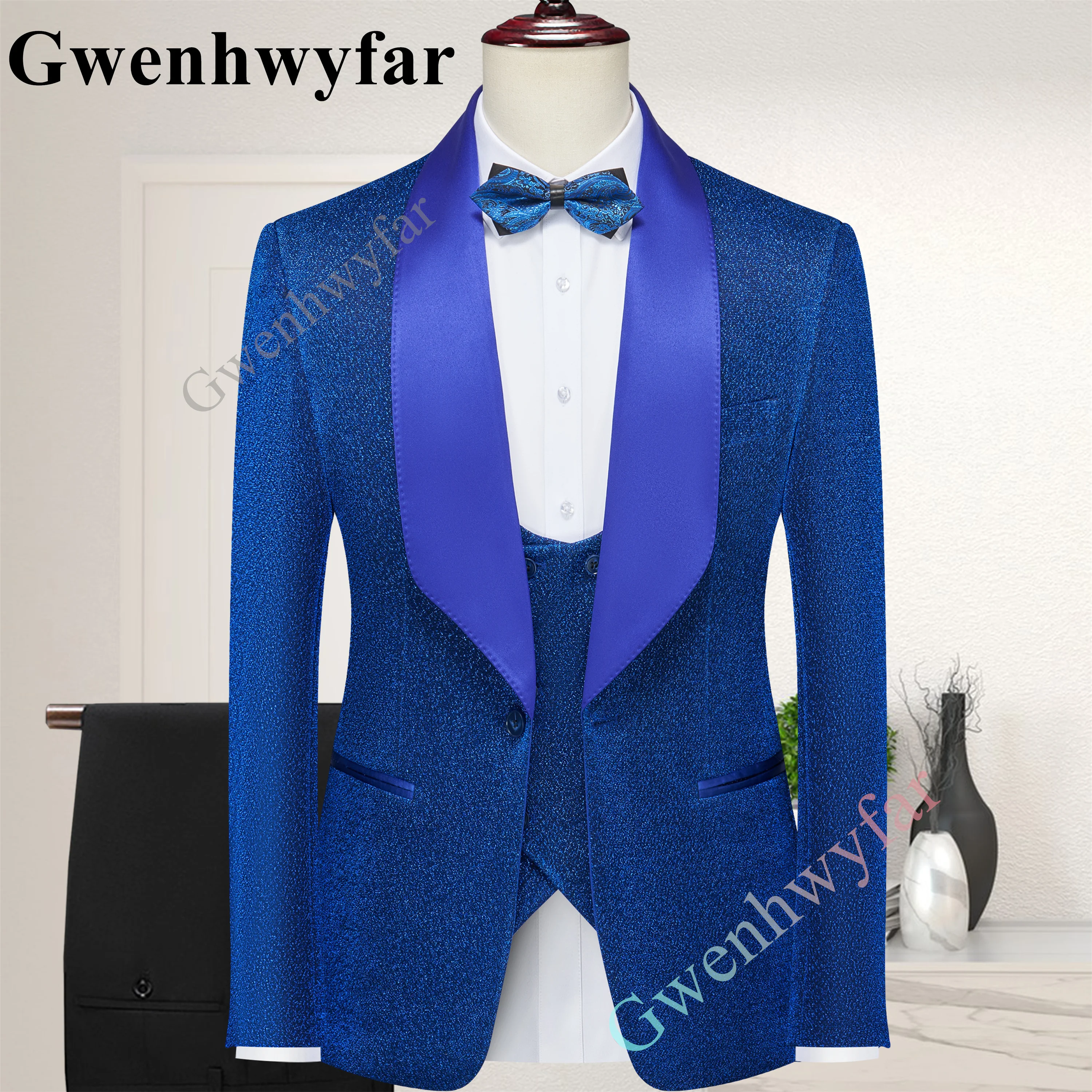 Gwenhwyfar Blue Shiny Fabric Mens Suit 3 Pieces Formal Fashion Flat Color Tuxedos Jacket Wedding Groom (Blazer+Vest+Pants) Homme
Gwenhwyfar Blue Shiny Fabric Mens Suit 3 Pieces Formal Fashion Flat Color Tuxedos Jacket Wedding Groom (Blazer+Vest+Pants) Homme
