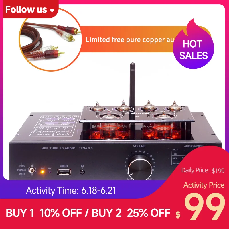 Classic 6922 Line Tube Preamp Bluetooth 5.0 Class A Audiophile 6N2 6K4 Tube HIFI Preamp Vinyl Phono Amplifier USB Lossless Play
Classic 6922 Line Tube Preamp Bluetooth 5.0 Class A Audiophile 6N2 6K4 Tube HIFI Preamp Vinyl Phono Amplifier USB Lossless Play