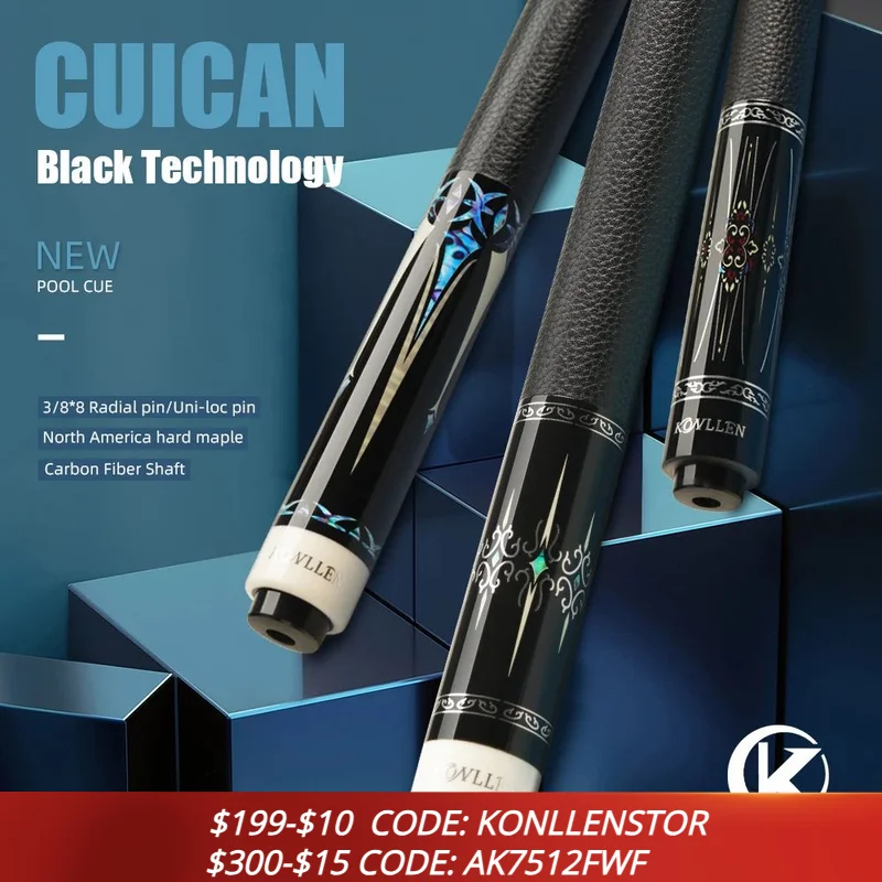 KONLLEN Billiard New laser series Carbon Fiber Pool Cue Stick 12.2mm Tip 3*8/8 Uniloc Joint Pin Professional Taper Billar K
KONLLEN Billiard New laser series Carbon Fiber Pool Cue Stick 12.2mm Tip 3*8/8 Uniloc Joint Pin Professional Taper Billar K