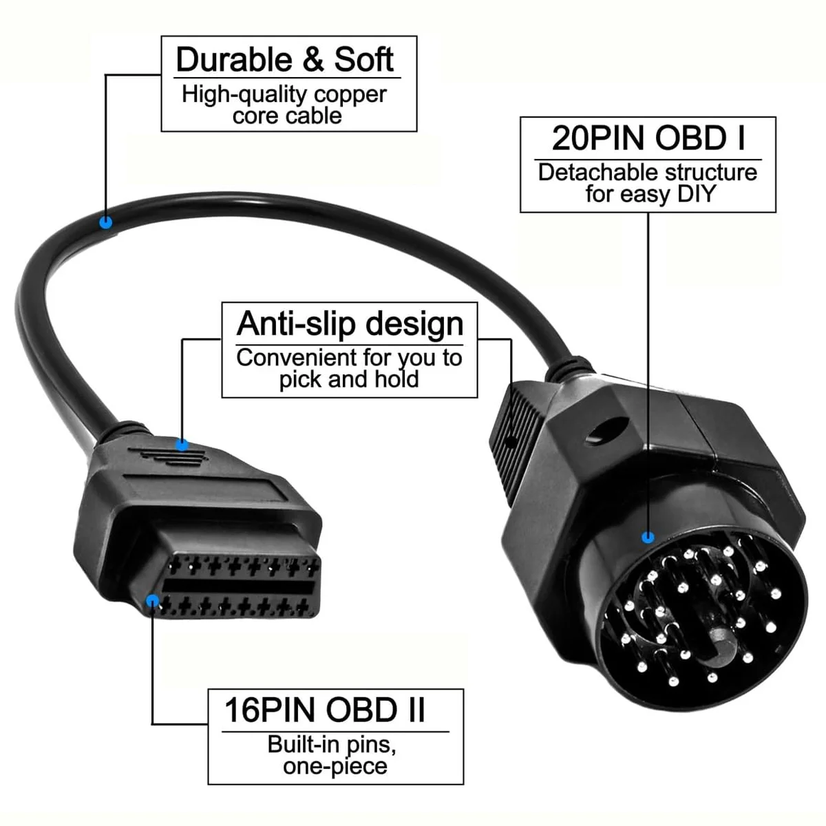 Автомобильный удлинительный кабель OBD II для BMW 20pin к 16-контактному разъему e36 e39 X5 Z3 для BMW 20pin к OBDII 16pin
Автомобильный удлинительный кабель OBD II для BMW 20pin к 16-контактному разъему e36 e39 X5 Z3 для BMW 20pin к OBDII 16pin