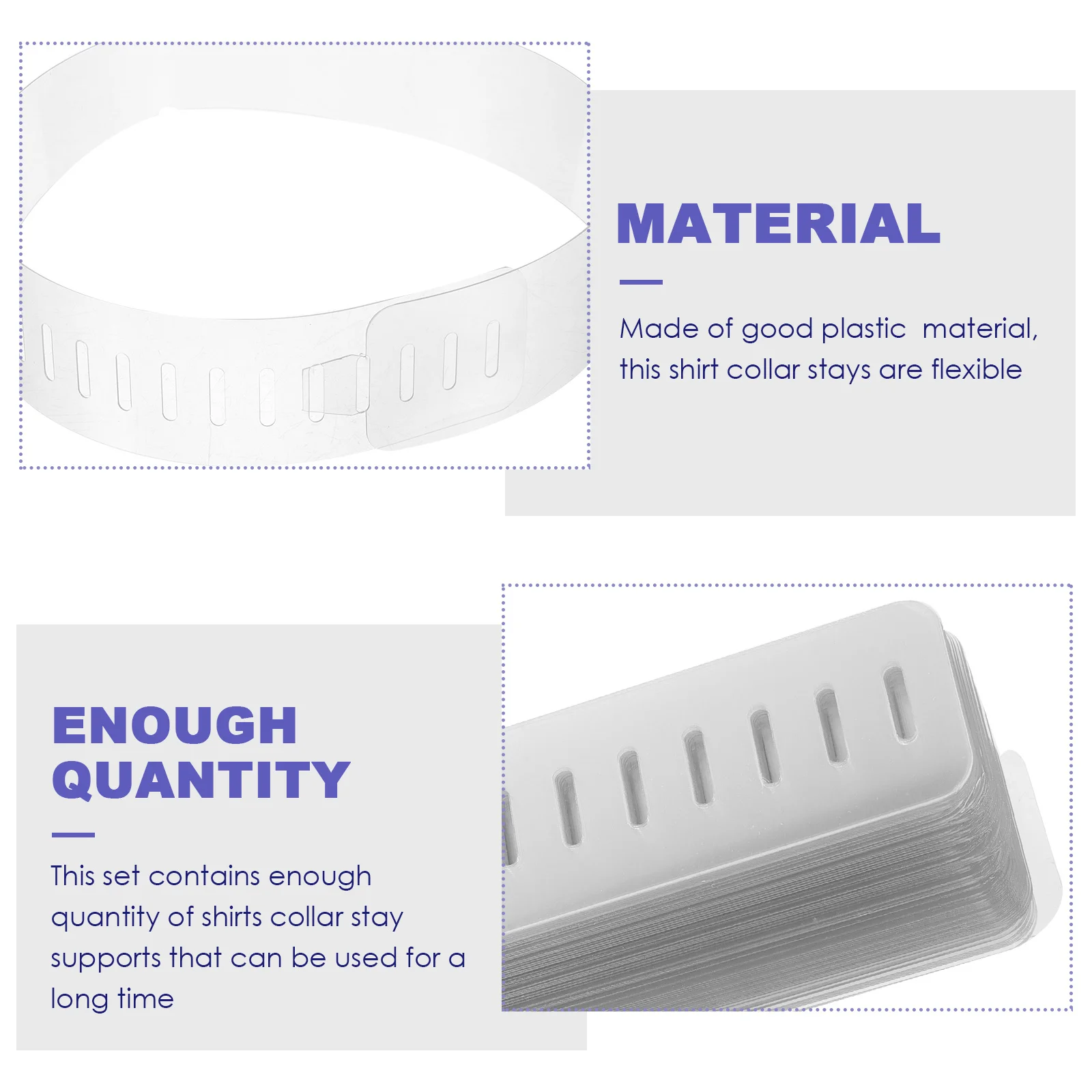 100pcs PVC Shirt Collar Support Stiffener Transparent Plastic 3 5x51cm Adjustable Size Dress Shirts Men Women Collar Stay
100pcs PVC Shirt Collar Support Stiffener Transparent Plastic 3 5x51cm Adjustable Size Dress Shirts Men Women Collar Stay
