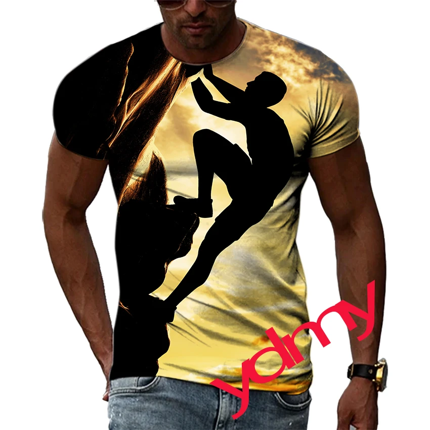 Tide Fashion Summe Outdoor Mountain Climbing Picture Men's T-shirt Casual Print Tees Hip Hop Personality Round Neck Short Sleev
Tide Fashion Summe Outdoor Mountain Climbing Picture Men's T-shirt Casual Print Tees Hip Hop Personality Round Neck Short Sleev