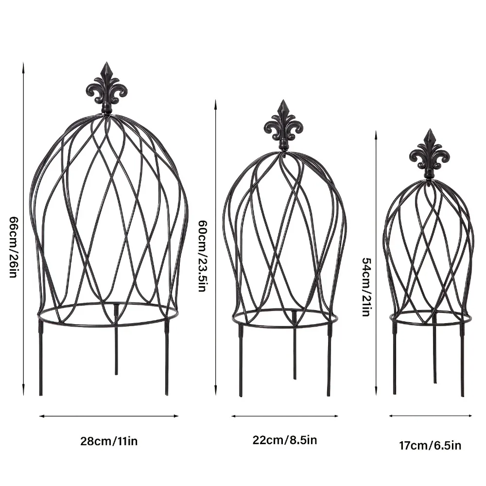 Set Of 3 Iron Obelisk Garden Trellises | Elegant Support for Climbing Plants, Roses, Bougainvillea, Vines & Potted Plants - Decorative Structures for Home & Garden by MOUGIGI
Set Of 3 Iron Obelisk Garden Trellises | Elegant Support for Climbing Plants, Roses, Bougainvillea, Vines & Potted Plants - Decorative Structures for Home & Garden by MOUGIGI
