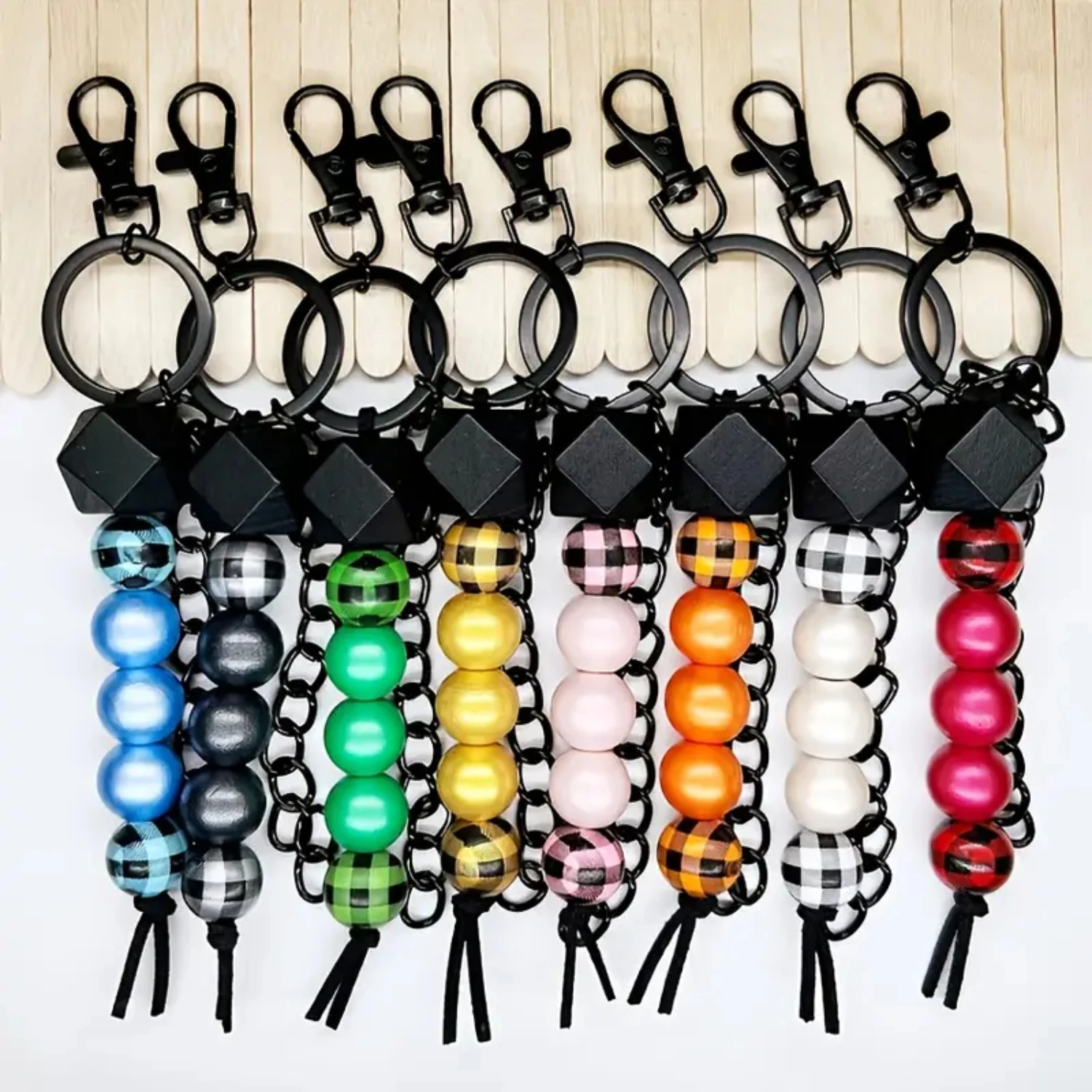 Colorful, Cute, and Fashionable Metal Wooden Beaded Keychain for Car Decoration - The Perfect Gift for Men, Women, Classmates, a
Colorful, Cute, and Fashionable Metal Wooden Beaded Keychain for Car Decoration - The Perfect Gift for Men, Women, Classmates, a