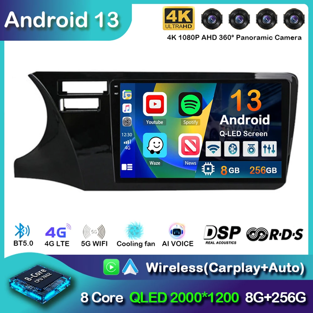 Автомагнитола Carplay, Android 13, 4G + Wi-Fi, для Honda City, 2014, 2015, 2016, 2017, GPS-навигация, мультимедийный видеоплеер, стерео, аудио
Автомагнитола Carplay, Android 13, 4G + Wi-Fi, для Honda City, 2014, 2015, 2016, 2017, GPS-навигация, мультимедийный видеоплеер, стерео, аудио