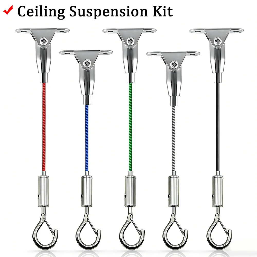 2mm PVC Coated 304 Stainless Steel Wire Rope Adjustable Safety Hook for Lighting Billboard Acrylic Board Hanging Kit 2set
2mm PVC Coated 304 Stainless Steel Wire Rope Adjustable Safety Hook for Lighting Billboard Acrylic Board Hanging Kit 2set