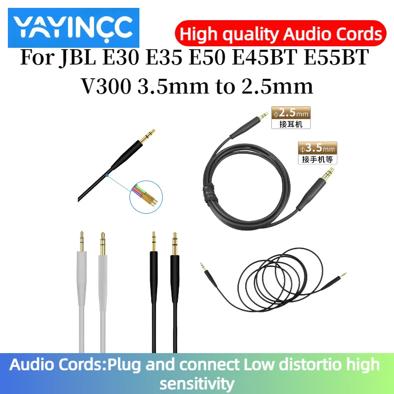 YAYINCC Headphone Cable For JBL E30 E35 E50 E45BT E55BT V300 Headphones Audio Cable 3.5 to 2.5 Portable Pair Recording Cable
YAYINCC Headphone Cable For JBL E30 E35 E50 E45BT E55BT V300 Headphones Audio Cable 3.5 to 2.5 Portable Pair Recording Cable
