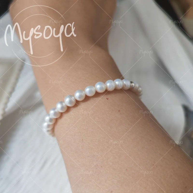 MYSOYA 5-6mm White Freshwater Pearl Bracelet, with Gift Box, for Her/ Him, Birthday, Wedding, Anniversary, Mother's Day A0126
MYSOYA 5-6mm White Freshwater Pearl Bracelet, with Gift Box, for Her/ Him, Birthday, Wedding, Anniversary, Mother's Day A0126