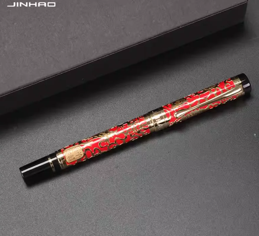 Jinhao 5000 Metal Dragon Texture Carving White Barrel Gold Trim Roller Ball Pen Professional Office Stationery Writing Accessory
Jinhao 5000 Metal Dragon Texture Carving White Barrel Gold Trim Roller Ball Pen Professional Office Stationery Writing Accessory