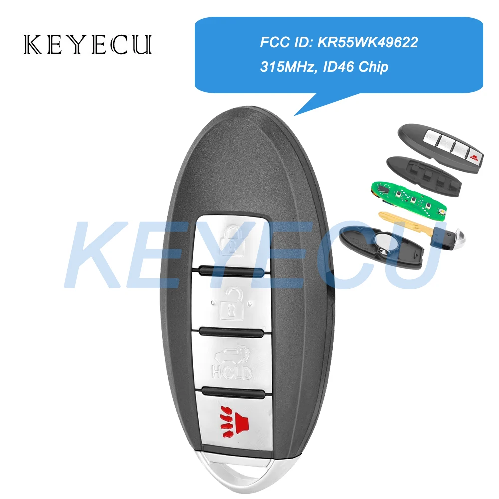 Keyecu For INFINITI FX35 FX50 FX37 QX70 Smart Remote Car Key Fob 315MHz With ID46 Chip KR55WK49622 267T-5WK49622 285E3-1CA7A
Keyecu For INFINITI FX35 FX50 FX37 QX70 Smart Remote Car Key Fob 315MHz With ID46 Chip KR55WK49622 267T-5WK49622 285E3-1CA7A