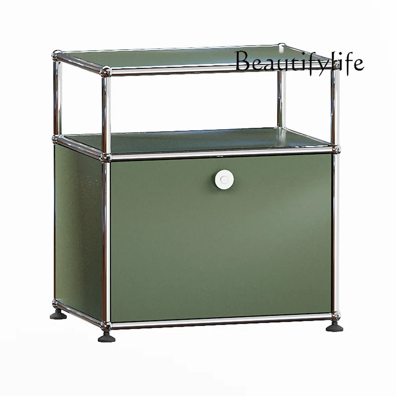Modular combination cabinet Stainless steel olive green bedside table Nordic home display stand Dining side bedside table
Modular combination cabinet Stainless steel olive green bedside table Nordic home display stand Dining side bedside table