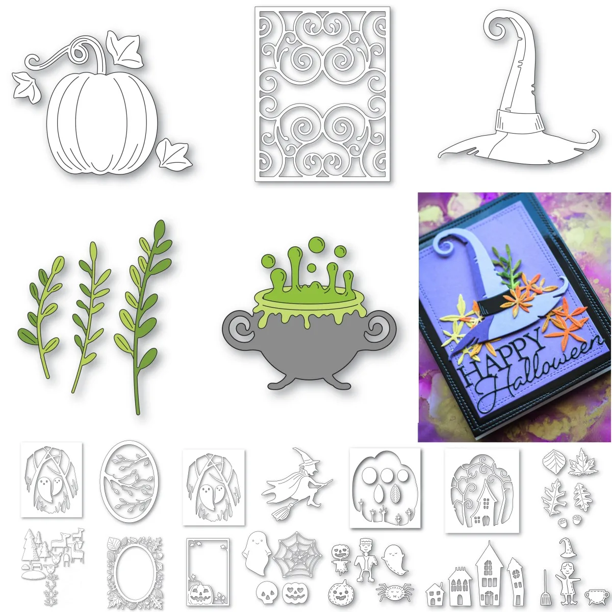 2023 New Halloween Pumpkin Witch Hat Autumn Metal Cutting Dies Scrapbooking Photo Album Decorative Embossing DIY Cards Template
2023 New Halloween Pumpkin Witch Hat Autumn Metal Cutting Dies Scrapbooking Photo Album Decorative Embossing DIY Cards Template