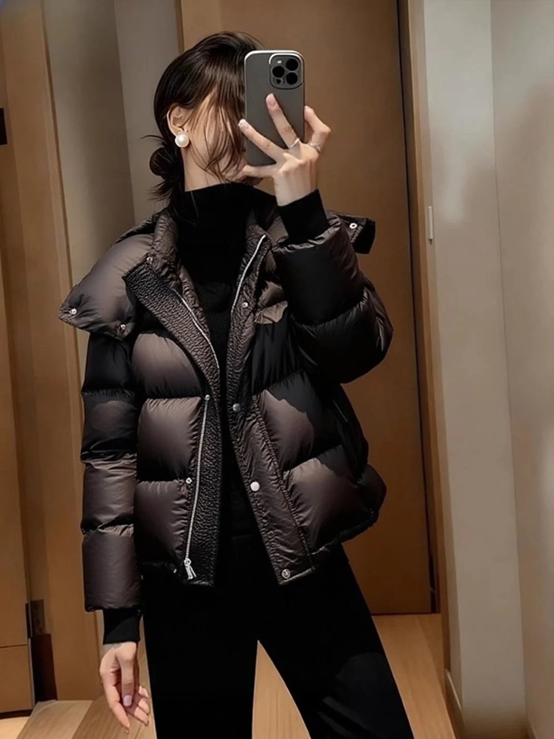 Sli ort Puffer Jaet Women's a Fluffy Winter Coat Ele Faion Thiened Polyester Fiber White Du down Filling
Sli ort Puffer Jaet Women's a Fluffy Winter Coat Ele Faion Thiened Polyester Fiber White Du down Filling