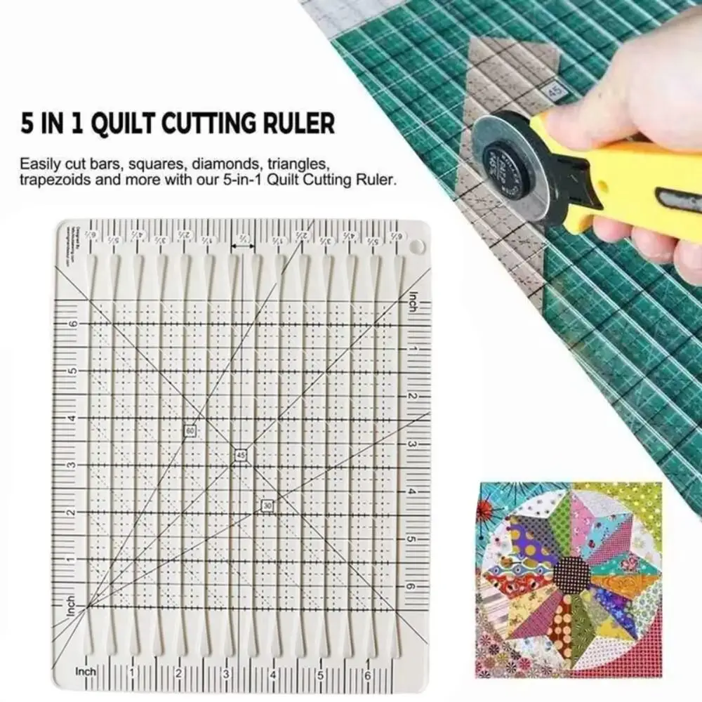 5 in 1 Quilt Cutting Template 6inch Transparent Templates Sewing Ruler Squared Acrylic Measurement Tool For Cutting Quilting
5 in 1 Quilt Cutting Template 6inch Transparent Templates Sewing Ruler Squared Acrylic Measurement Tool For Cutting Quilting