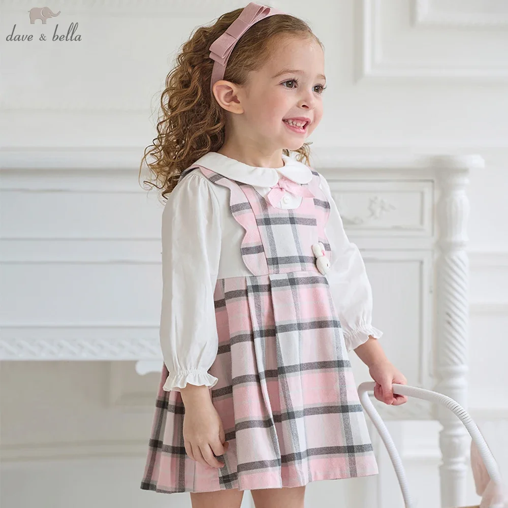 Dave Bella Children's Pure Cotton Dress Autumn Fashion Casual Girls Long Sleeved College Style Kids Plaid Dress Party DB3252638
Dave Bella Children's Pure Cotton Dress Autumn Fashion Casual Girls Long Sleeved College Style Kids Plaid Dress Party DB3252638