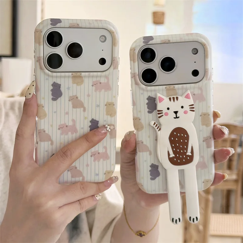 Funny Cute Cartoon Little Cat Phone Case For iPhone 17 Pro 16 15 Pro Max Back Cover with Holder Shockproof Cases For Apple 16 Pr
Funny Cute Cartoon Little Cat Phone Case For iPhone 17 Pro 16 15 Pro Max Back Cover with Holder Shockproof Cases For Apple 16 Pr