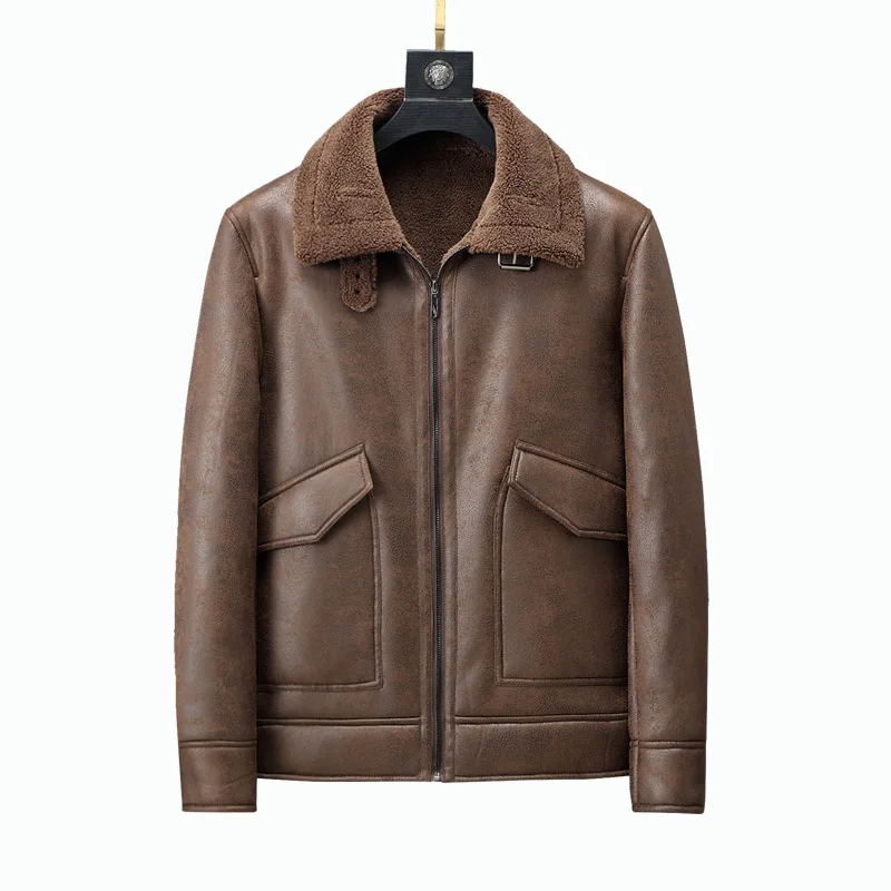 Winter Faux Fur Collar Windproof Warm Coat Male Luxury Clothing Brand Jackets Fleece Thick Men Vintage PU Leather Jacket Men's
Winter Faux Fur Collar Windproof Warm Coat Male Luxury Clothing Brand Jackets Fleece Thick Men Vintage PU Leather Jacket Men's