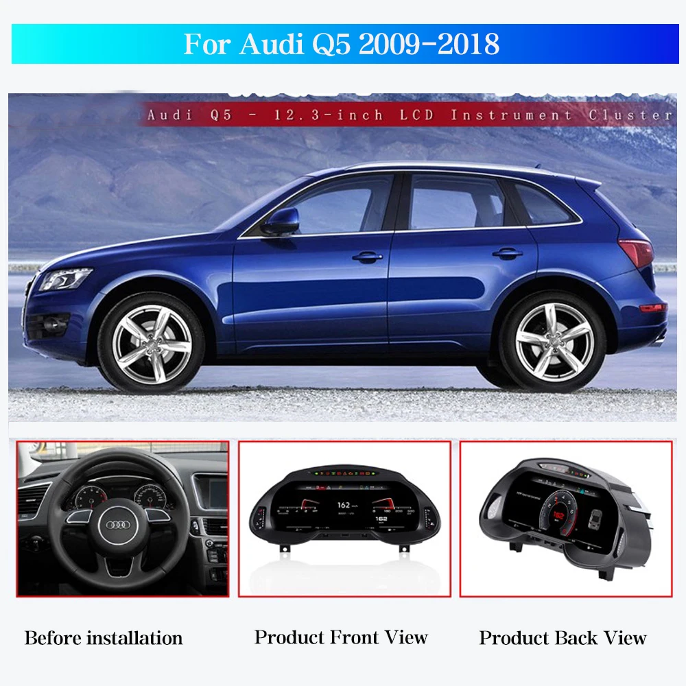 12.3 HD Digital Instrument Cluster For Audi Q5 2009-2018 CarPlay Android Auto Speedometer,Dashboard,Gauge,virtual cockpit LCD
12.3 HD Digital Instrument Cluster For Audi Q5 2009-2018 CarPlay Android Auto Speedometer,Dashboard,Gauge,virtual cockpit LCD