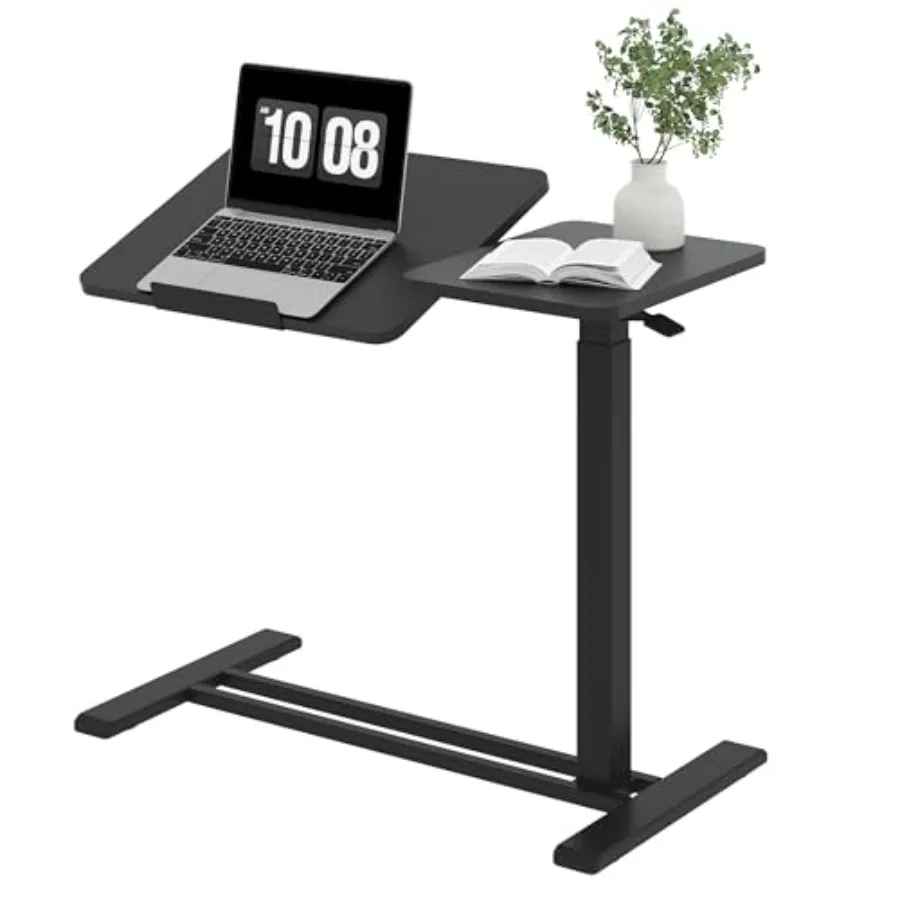 Small Rolling Overbed Table for home office, classroom, bedside use; black steel frame; adjustable height, tilting desktop, whe
Small Rolling Overbed Table for home office, classroom, bedside use; black steel frame; adjustable height, tilting desktop, whe