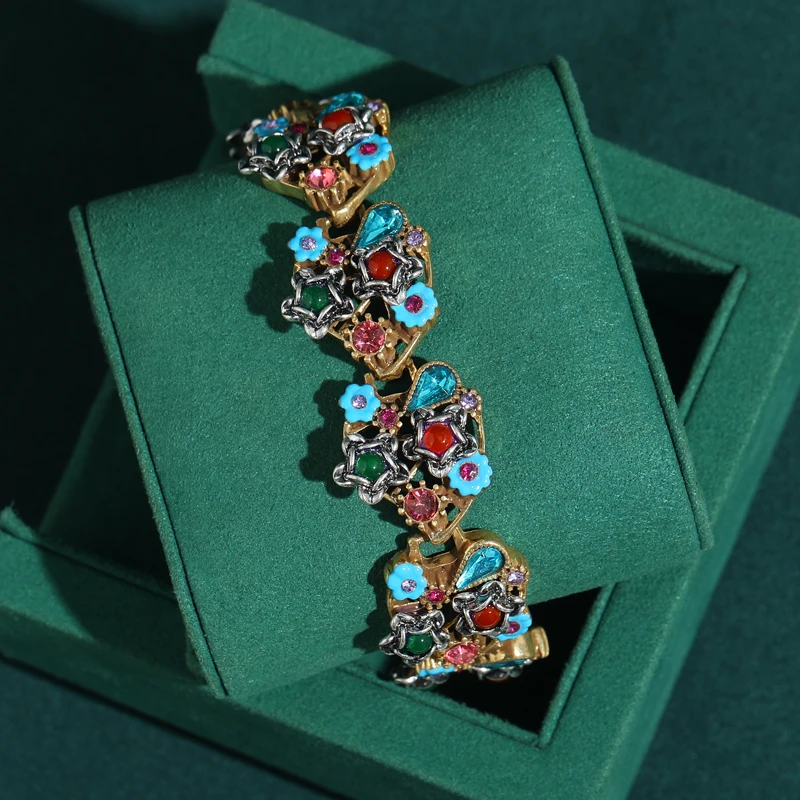 Vintage Charm Crystal Flower Bracelets Bohemian Jewelry Woman Gold Color Colorful Rhinestone Accessories Mother's Day 2026 Trend
Vintage Charm Crystal Flower Bracelets Bohemian Jewelry Woman Gold Color Colorful Rhinestone Accessories Mother's Day 2026 Trend