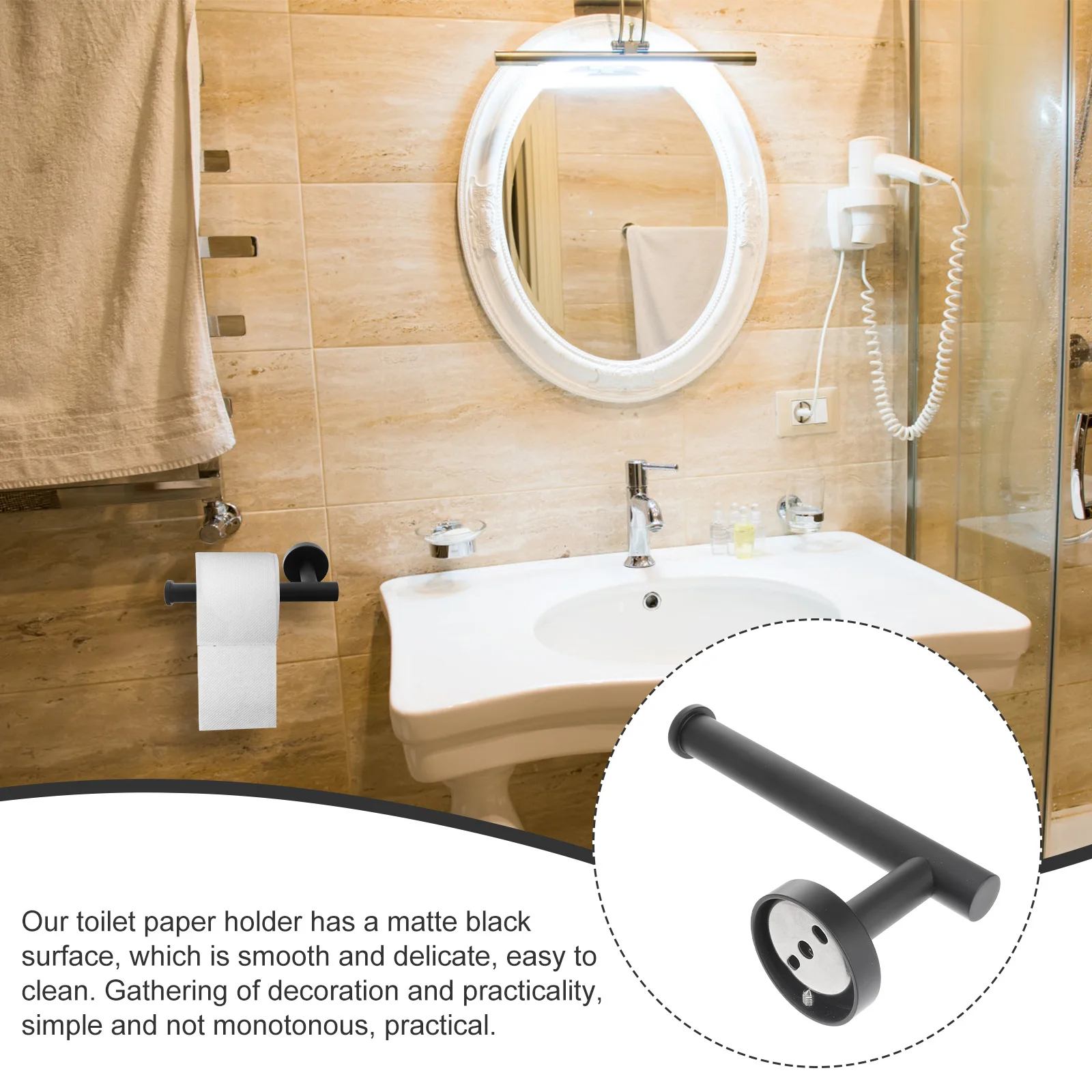 1Set Stainless Steel Roll Paper Rack Matte Black Wall Mount Paper Holder Durable for Bathroom Toilet Living Room Use
1Set Stainless Steel Roll Paper Rack Matte Black Wall Mount Paper Holder Durable for Bathroom Toilet Living Room Use