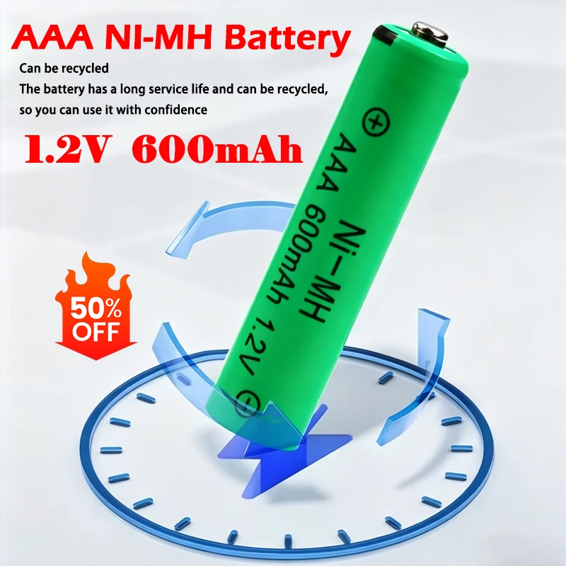AAA Rechargeable Batteries 1.2V 600mAh NI-MH BATTERY, Long Lasting for Flashlight Remote Control ,RC Toy, Mouse, Electronic Toys
AAA Rechargeable Batteries 1.2V 600mAh NI-MH BATTERY, Long Lasting for Flashlight Remote Control ,RC Toy, Mouse, Electronic Toys