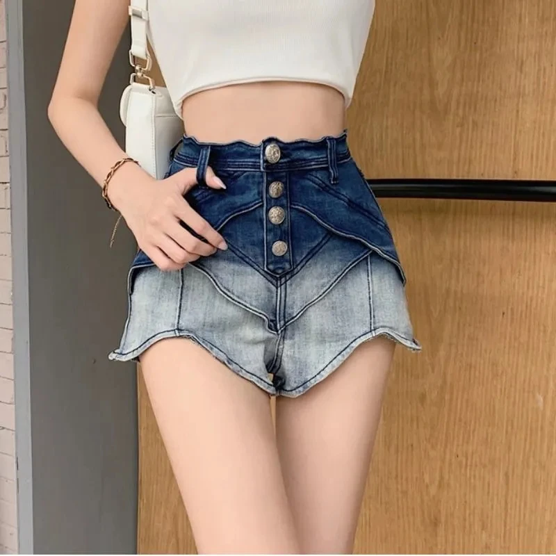 Ropa De Mujer Denim Shorts for Women High Waist Single Breasted Patchwork Ruffle Trim Loose Short Pant Female 2025 Summer
Ropa De Mujer Denim Shorts for Women High Waist Single Breasted Patchwork Ruffle Trim Loose Short Pant Female 2025 Summer