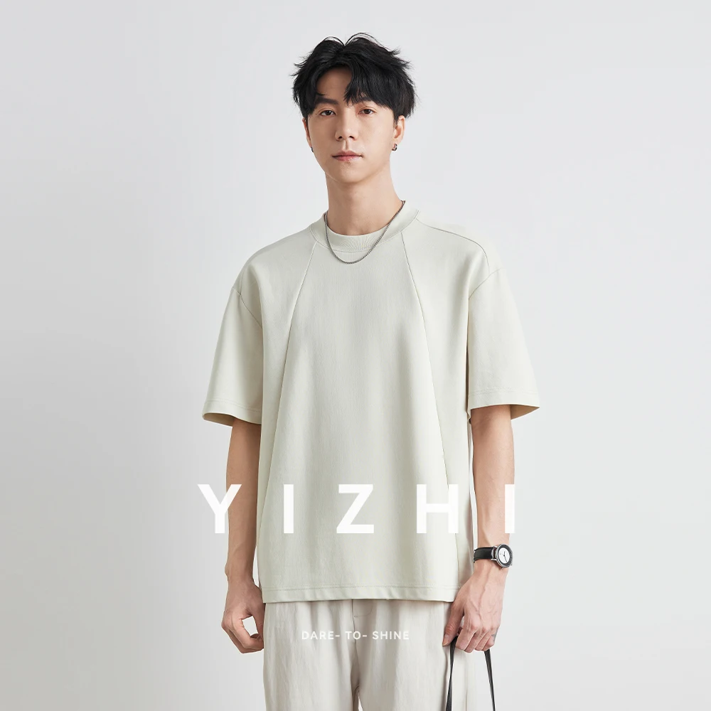 2025 Summer New Men's Heavy Loose Round Neck Short Sleeve T-shirt Fashion Solid Color Korean Fashion Brand Half Sleeve Top Men
2025 Summer New Men's Heavy Loose Round Neck Short Sleeve T-shirt Fashion Solid Color Korean Fashion Brand Half Sleeve Top Men