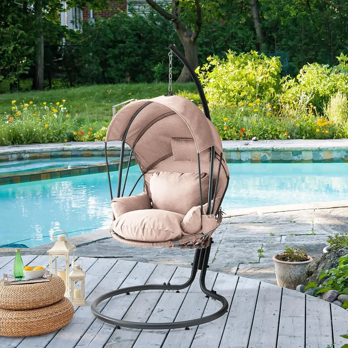 Deluxe Hanging Chair w/Canopy Sun Shade Deep Cushion Lounge Seating Outdoor Indoor Patio Bedroom Hanging Swinging
Deluxe Hanging Chair w/Canopy Sun Shade Deep Cushion Lounge Seating Outdoor Indoor Patio Bedroom Hanging Swinging