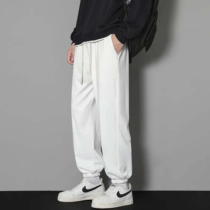 Spring Solid Color Fashion Elastic Waist Sweatpants Man High Street Casual Drawstring Pockets Thin Style Ankle Length Trousers
Spring Solid Color Fashion Elastic Waist Sweatpants Man High Street Casual Drawstring Pockets Thin Style Ankle Length Trousers