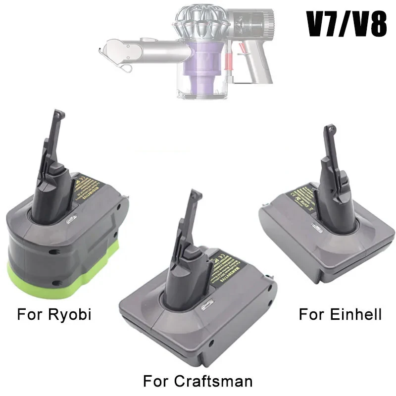 Battery Adapter for Ryobi for Einhell for Craftsman 18V Lithium Battery Convert To for Dyson V6V7V8 Series Vacuum Cleaner
Battery Adapter for Ryobi for Einhell for Craftsman 18V Lithium Battery Convert To for Dyson V6V7V8 Series Vacuum Cleaner