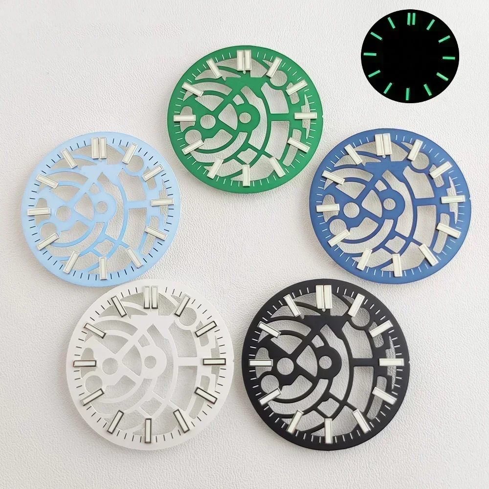 28.5mm NH70/NH72 Hollowed Out Dial Watch Dial S Dial Green Luminous Suitable for NH70/NH72 Movements Watch Accessories Repair
28.5mm NH70/NH72 Hollowed Out Dial Watch Dial S Dial Green Luminous Suitable for NH70/NH72 Movements Watch Accessories Repair