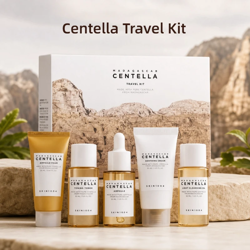 Korean Centella Travel Kit,Toner, Ampoule,Soothing Cream,Ampoule Foam,Cleansing Oil Basic Skincare Mini 5pcs Trial Kit Box
Korean Centella Travel Kit,Toner, Ampoule,Soothing Cream,Ampoule Foam,Cleansing Oil Basic Skincare Mini 5pcs Trial Kit Box