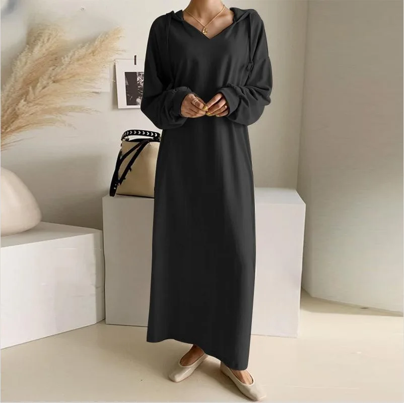 Plus Size Women's Autumn and Winter Fashion Solid Color Long Sleeve Peplum Dress Casual Long Dress Sweater Hooded Dress
Plus Size Women's Autumn and Winter Fashion Solid Color Long Sleeve Peplum Dress Casual Long Dress Sweater Hooded Dress