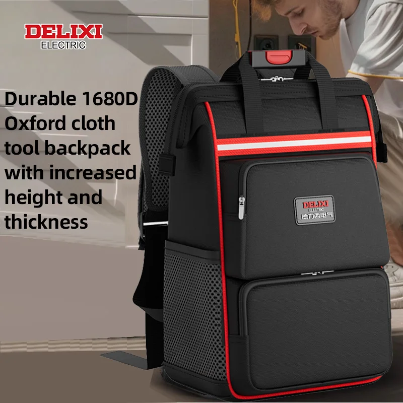 19 In LargeCapacity Tool Backpack High-Rise Soft Bottom Wide Shoulder Straps with Reflective Strips Multi-Layer Electrician Bag
19 In LargeCapacity Tool Backpack High-Rise Soft Bottom Wide Shoulder Straps with Reflective Strips Multi-Layer Electrician Bag