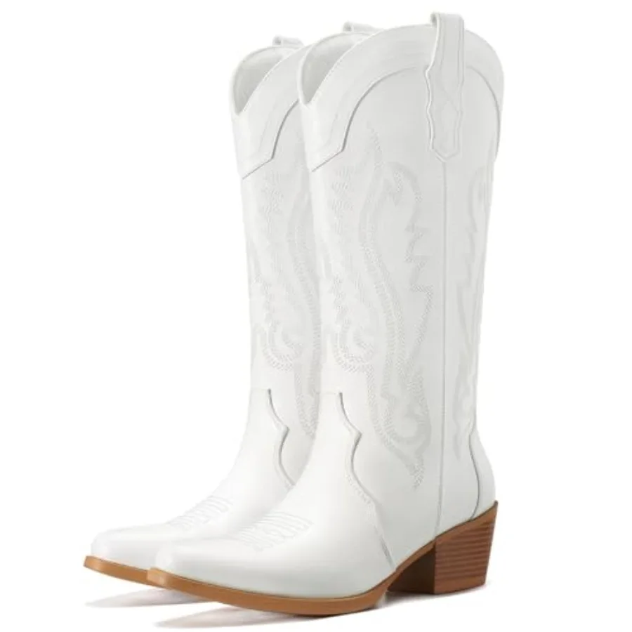 Cowboy Boots for Women, Cowgirl Boots Mid Calf, Womens Western Boots Snip Toe with Chunky Heel for Ladies Pull On Side Zipper
Cowboy Boots for Women, Cowgirl Boots Mid Calf, Womens Western Boots Snip Toe with Chunky Heel for Ladies Pull On Side Zipper