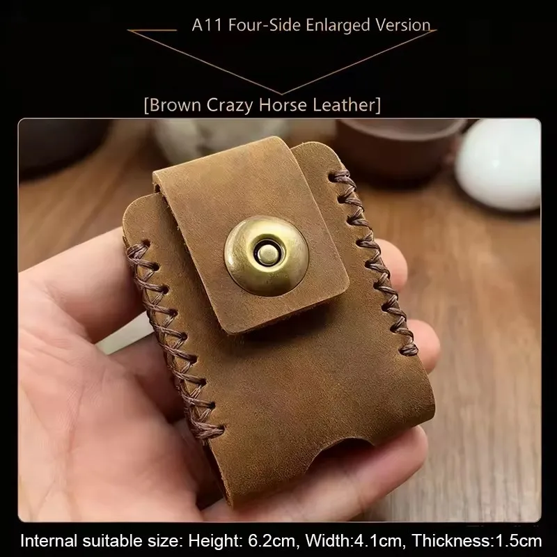 Vintage Brown Genuine Leather Lighter Case: Handmade Cowhide Protective Cover for Cricket Lighters + Secure Belt Clip
Vintage Brown Genuine Leather Lighter Case: Handmade Cowhide Protective Cover for Cricket Lighters + Secure Belt Clip