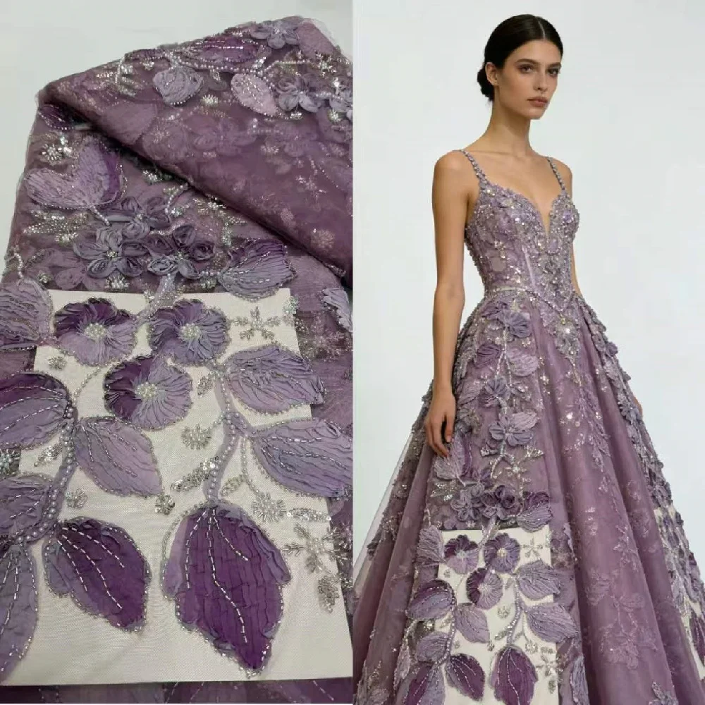 Luxurious African Sequins Lace Fabric High Quality 2026 Heavy 3D Beads Embroidery French Tulle Lace for Wedding Dress
Luxurious African Sequins Lace Fabric High Quality 2026 Heavy 3D Beads Embroidery French Tulle Lace for Wedding Dress