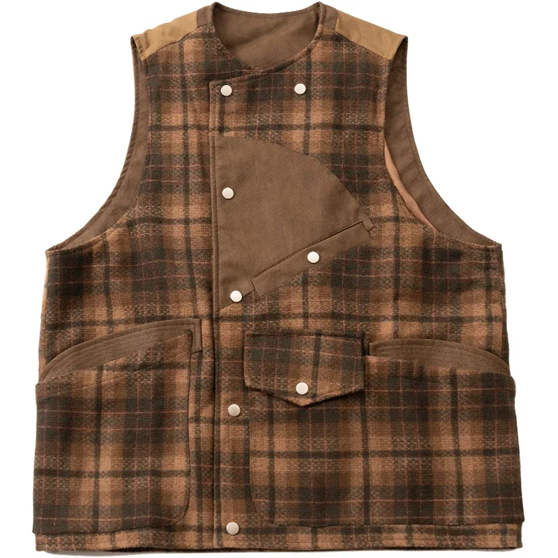 New Arrival Outdoor Japanese Style Multi Pocket Wool Retro Plaid Vest for Men and Women Autumn Winter Coat Trend
New Arrival Outdoor Japanese Style Multi Pocket Wool Retro Plaid Vest for Men and Women Autumn Winter Coat Trend