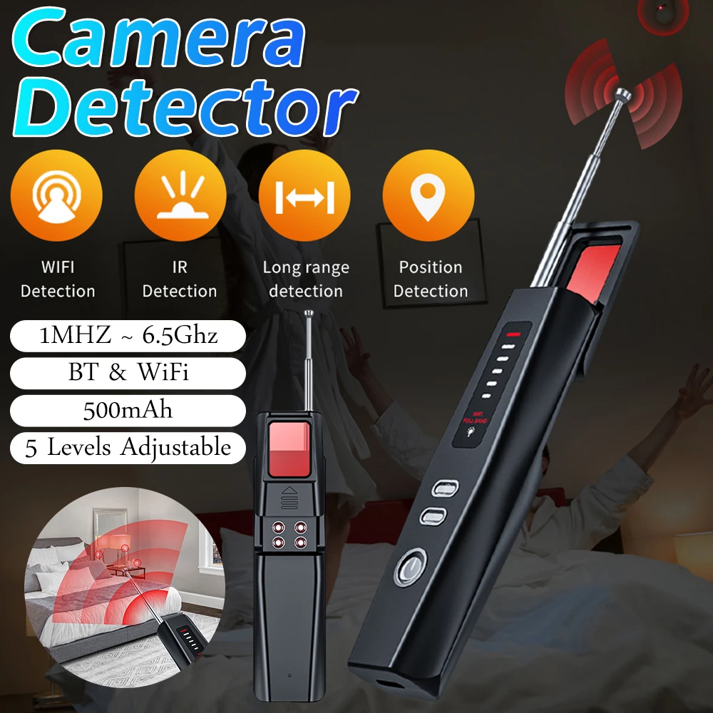 Hidden Bug and Camera Detector 5 Levels Sensitivity Bug GSM GPS WiFi Tracker Rechargeable Wireless Camera Detector for Security
Hidden Bug and Camera Detector 5 Levels Sensitivity Bug GSM GPS WiFi Tracker Rechargeable Wireless Camera Detector for Security