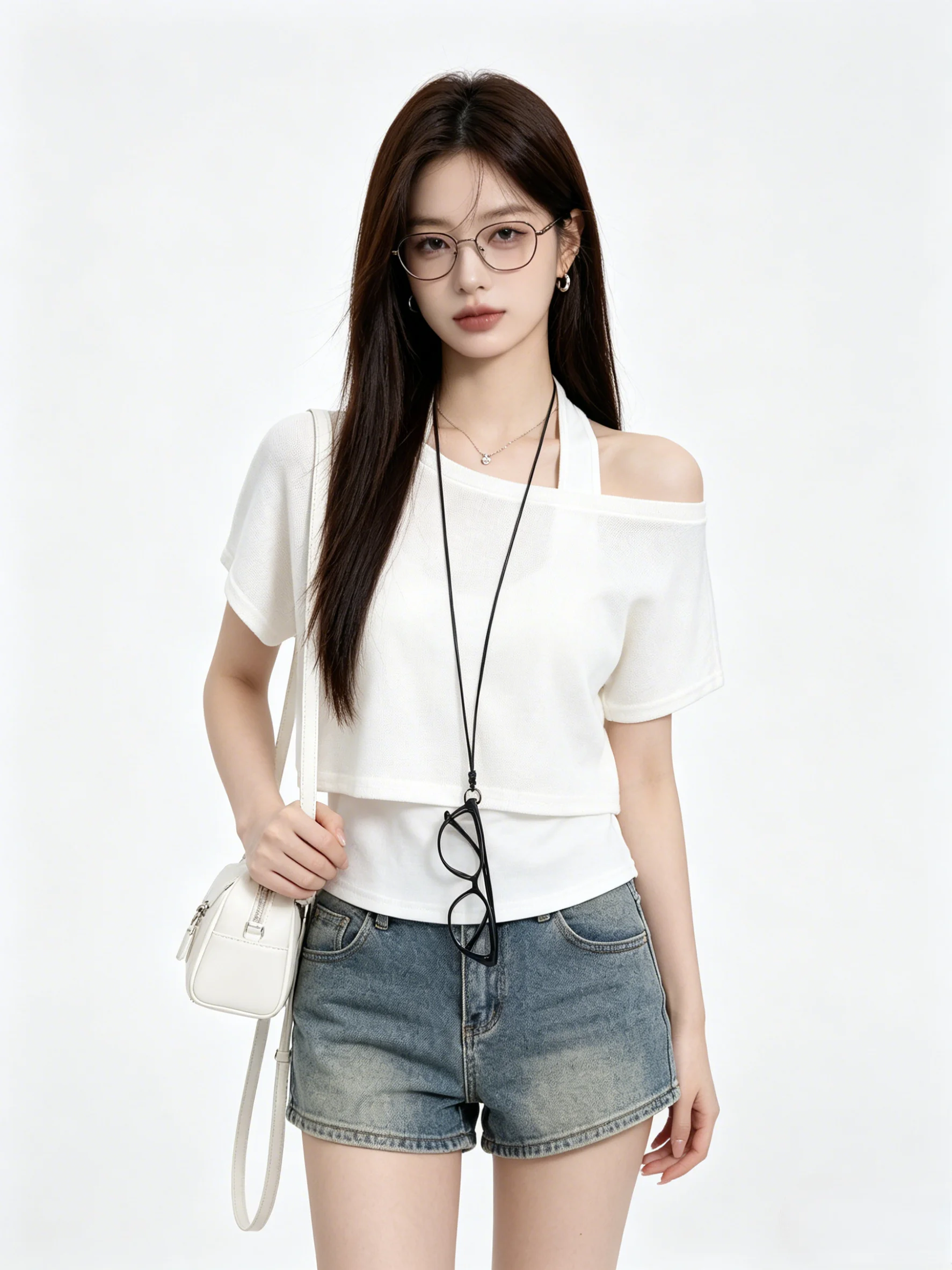 Korean Style Layered Neck Hanging Vest Women's Summer Unique Short Sleeve T-Shirt Fashionable Two-Piece Set round Neck T-Shirt
Korean Style Layered Neck Hanging Vest Women's Summer Unique Short Sleeve T-Shirt Fashionable Two-Piece Set round Neck T-Shirt