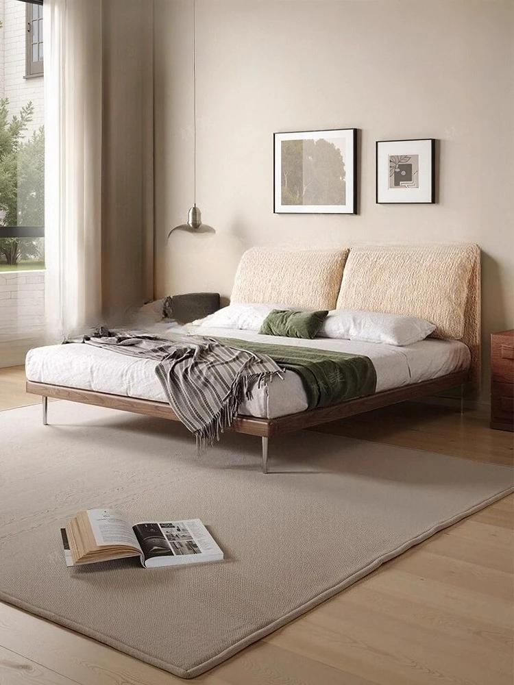 Fabric bed, small apartment, master bedroom, double, high end, atmospheric, retro style, solid wood, soft bag bed
Fabric bed, small apartment, master bedroom, double, high end, atmospheric, retro style, solid wood, soft bag bed