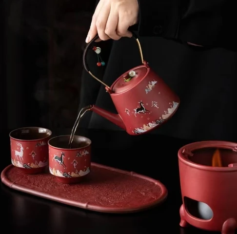 New Arrival Dunhuang Tea Pot Set with Boiling Tea Handle and Warm Stove, Gift Box Packed Coffee & Tea Set
New Arrival Dunhuang Tea Pot Set with Boiling Tea Handle and Warm Stove, Gift Box Packed Coffee & Tea Set