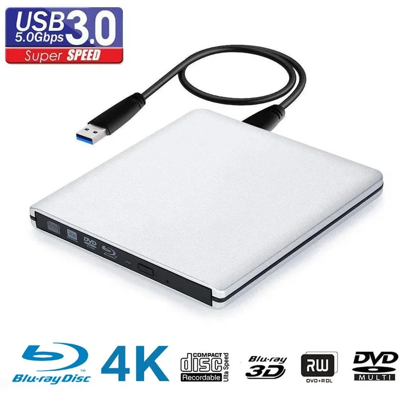 New 2025 Portable Aluminum Alloy USB3.0 4K Blu-ray Burner External Optical Drive for Notebook Desktop Computer
New 2025 Portable Aluminum Alloy USB3.0 4K Blu-ray Burner External Optical Drive for Notebook Desktop Computer