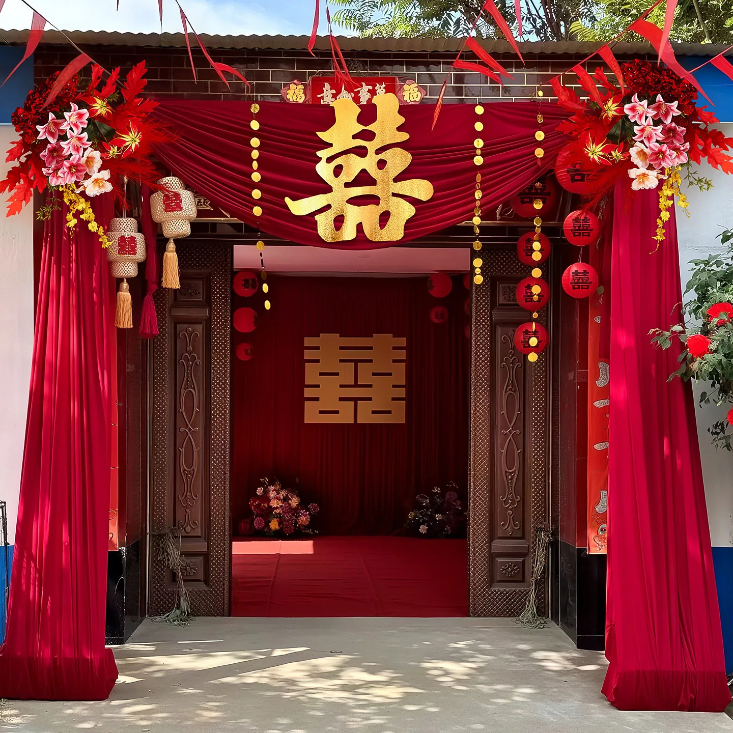 Wedding room layout outdoor rural wedding decoration gauze banner latte suit happy character courtyard door pendant
Wedding room layout outdoor rural wedding decoration gauze banner latte suit happy character courtyard door pendant